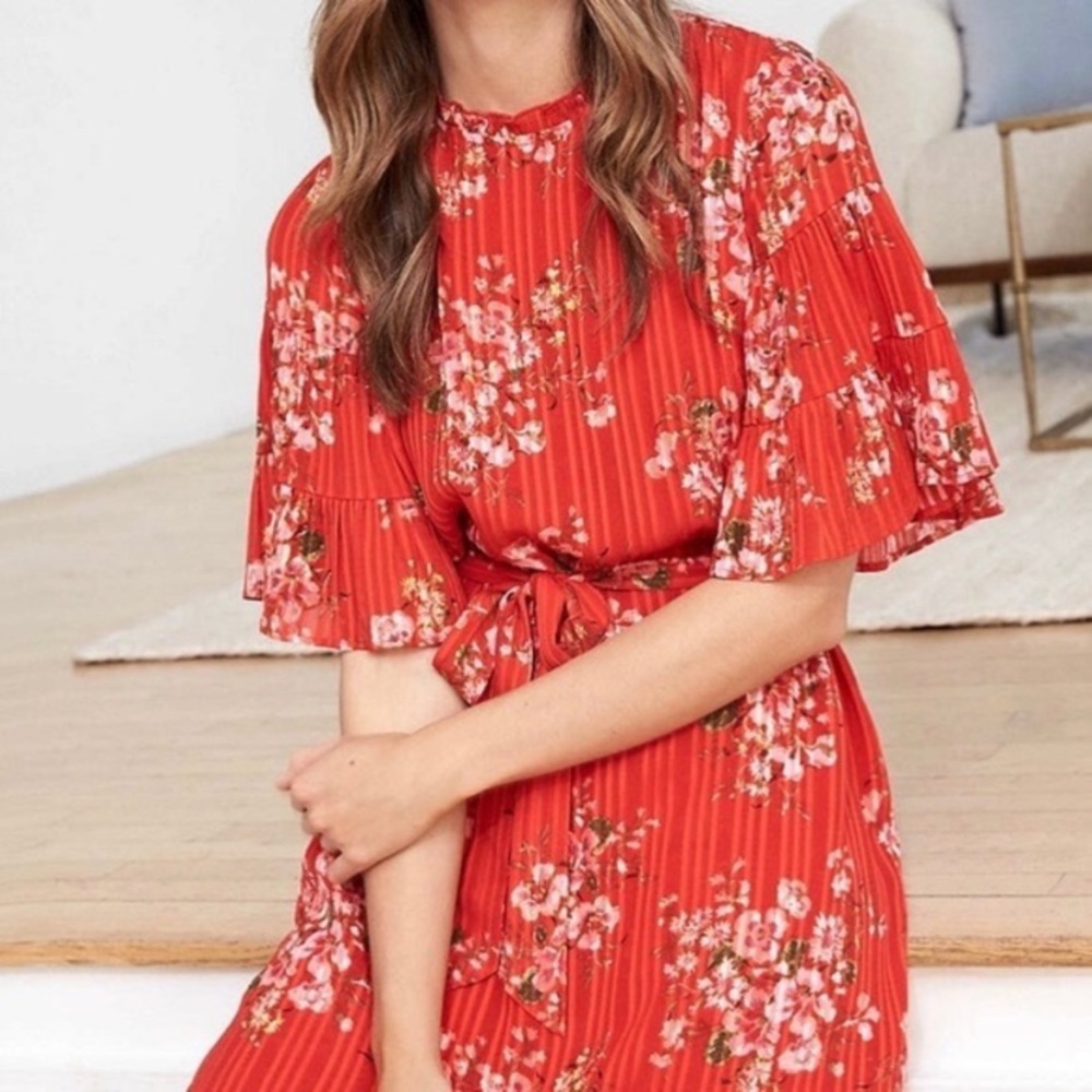 Loft Meadow Tie Waist Dress